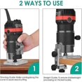 thumbnail image 2 of 6.35mm Flush Trim Router 30,000 RPM Electric Tool with 15-Piece Cutter Set, 2 of 5