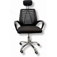 thumbnail image 1 of Blackbox Silla de Oficina Ergonómica Negra con Cabecera Ajustable, Respaldo de Malla Transpirable, Altura Regulable, Base Metálica Cromada y Ruedas Giratorias para Home Office y Oficina, 1 of 9