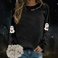 thumbnail image 2 of XIAONU Sweatshirts For Womens Halloween Cute Ghost Long Sleeve Printed Tops Pleasure Baggy Crewneck Pullover Sweatshirt, 2 of 5