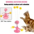 thumbnail image 2 of Juguetes para gatos de interior, molino de viento, juguete interactivo para gatos con plato giratorio, palo de plumas para burlarse, base de ventosa, divertidos juguetes de bola de plumas, 2 of 6