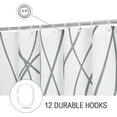 thumbnail image 5 of Extra Long Shower Curtain 72 x 84, Grey White Striped Fabric Shower Curtain, Modern Minimalist Bathroom Curtain Shower Set with Hooks, 5 of 6