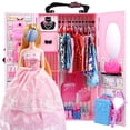 thumbnail image 2 of SHUWND Closet Playset with 51 Pcs Clothes and Accessories(with Doll), Princess Dresses, Wardrobe, Shoes, Hangers and Other Accessories for 11.5inch Dolls, 2 of 9