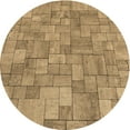 thumbnail image 1 of Ahgly Company Indoor Round Patterned Yellow Orange Area Rugs, 5' Round, 1 of 6