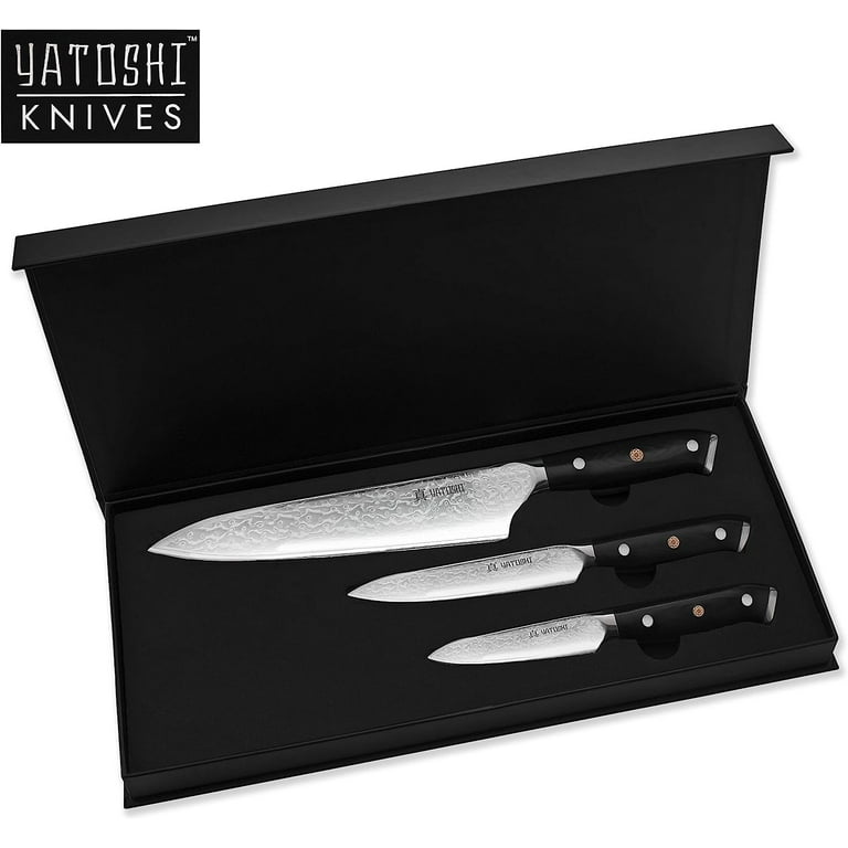 TURWHO 3PCS Pro Kitchen Knife Sets Japanese forged VG-10 Damascus Steel Chef  Santoku Slicing Knives Stainless Steel G10 Handle - AliExpress