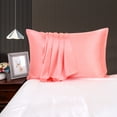 thumbnail image 3 of Unique Bargains Satin Set of 2 Zipper Closure Pillowcases Light Coral 20"x30", 3 of 8