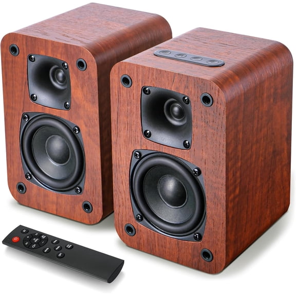 Bluetooth Bookshelf Speakers for Record Player, with 3 Inch Woofer, Powered Optical/AUX/TV-ARC Input Turntable, PC and TV