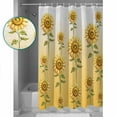 thumbnail image 4 of Yellow Sunflowers Bathroom Curtain 72 Inch Shower Curtain with Hooks, Watercolor Gradient Flowers Floral Waterproof Polyester Bath Curtain Washable Bathtub Curtain 66''x 72'', 4 of 6