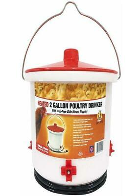 2 Gal Farm Innovators HB-60P Heated Poultry Drinker with Drip-Free Side Mount Nipples Clear 2 Gal Farm Innovators HB-60P Heated Poultry Drinker with Drip-Free Side Mount Nipples Clear