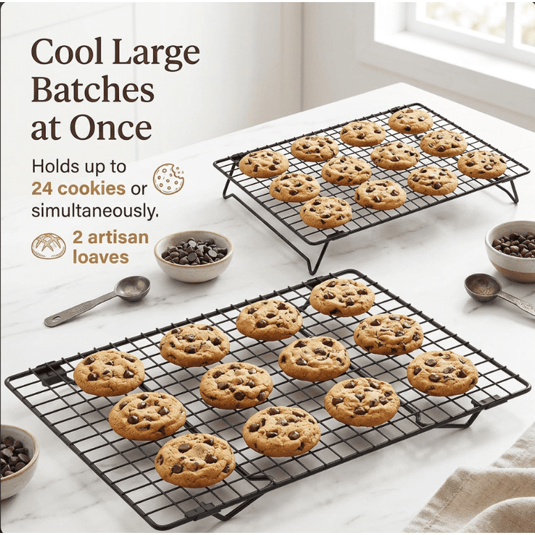 FVKRNYZ Stackable Nonstick Cooling Rack, 2-Pack photo 3