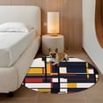thumbnail image 2 of Round Rugs 3.3Ft, Yellow Red Blue Geometric Round Area Rug Washable Indoor Throw Carpet, Modern Color Block Abstract Art Soft Non Slip Circle Rug for Laundry Room Patio Home Decor Aesthetic, 2 of 8