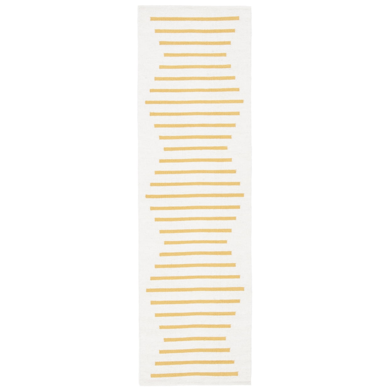 SAFAVIEH Montauk Amadine Striped Cotton Area Rug, Ivory/Gold, 9' x 12'