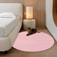 thumbnail image 3 of Pink Large Area Rugs for Bedroom Living Room, Soft Non Slip Carpet Bedside Rug, Farmhouse Pink Decor Round Floor Cover Kitchen Accent Rug 3.3' for Dining Room/Office, 3 of 9