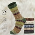 thumbnail image 4 of KOITHOT 6 Pairs Wool Socks for Men, Thick Soft Knit Vintage Boot Crew Socks, 4 of 6