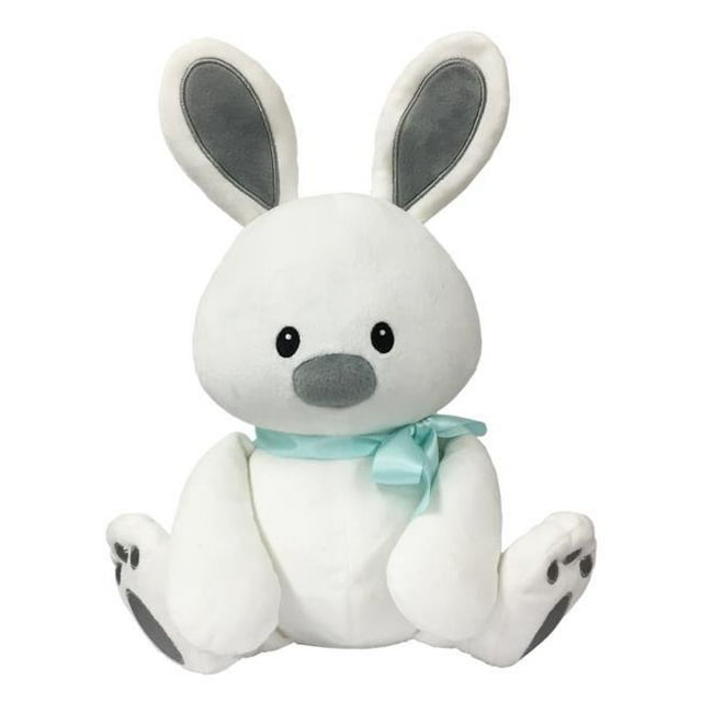 Amis à Fourrure Rêves Doux Lapin Nuage avec Ruban Turquoise pour Enfants de 3 Ans et Plus