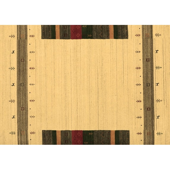 Ahgly Company Indoor Rectangle Abstract Brown Contemporary Area Rugs, 2' x 5'