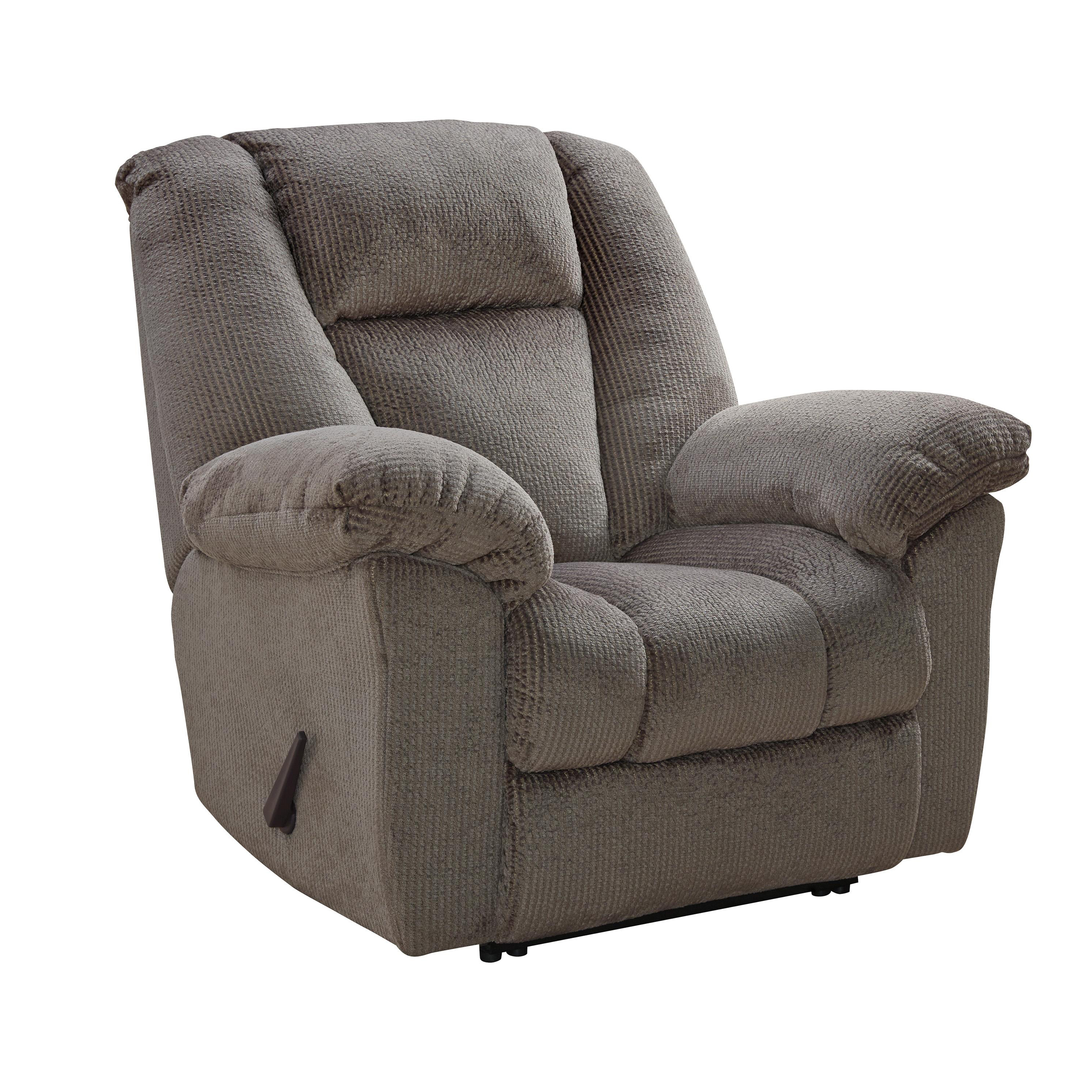 Fabric Upholstered Zero Wall Recliner with Lever Mechanism, Gray
