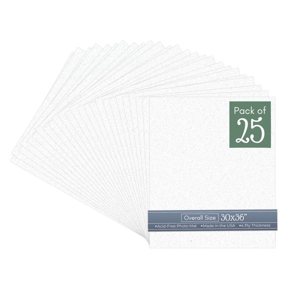 Oyster Shell White 30x36 Uncut Art Mat Board - No Opening - 25 Mats