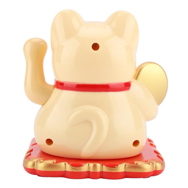 Figura Decorativa de Gato de la Suerte Octpeak Energía Solar Maneki Neko 3.5 Pulgadas