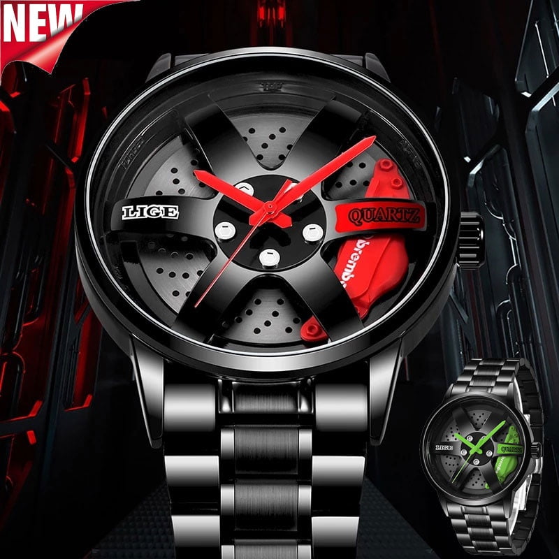 New Tire Men Watch Top Brand Luxury Stainless Steel Waterproof Watch For Men Fashion Creative Quartz Clock Personalized Casual Watches Reloj de hombre Walmart