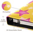 thumbnail image 3 of FORMRS 3 Ring Photo Album 4"x6" Self Adhesive Large Capacity PU Leather Cover, Large Pink Stars, 3 of 8