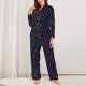 thumbnail image 2 of Balery Colored Hearts Conjunto de Pijama con Estampado para Mujer, Conjunto de Dos Piezas con Manga Larga, Ropa de Dormir Suave con Bolsillos, Pijamas Cómodos-Small, 2 of 7