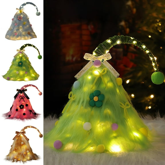Fwttom Fluffy Small Christmas Tree, Artificial Christmas Tree Pines Table Top Christmas Tree, Mini Christmas Tree for Tabletop Home Party Decorations & Holiday Gifts