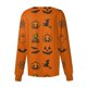 thumbnail image 3 of Women Long Sleeve Pattern Pocket Working Halloween Print Stand-up Collar Single-breasted Protective Overalls Cardigan Jacket Top, 3 of 4