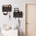 Set Of 2 Wall-Mounted Coat Racks With Hooks Storage Display Shelf ...