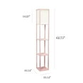 thumbnail image 3 of Simple Designs Floor Lamp Etagere Organizer Storage Shelf with Linen Shade, 3 of 7