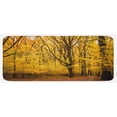 thumbnail image 1 of Fall Kitchen Mat, Epic View Deep down in the Forest with Shady Leaves Rural Habitat Ecology Scene, Plush Decorative Kitchen Mat with Non Slip Backing, 47" X 19", Yellow Brown, by Ambesonne, 1 of 1