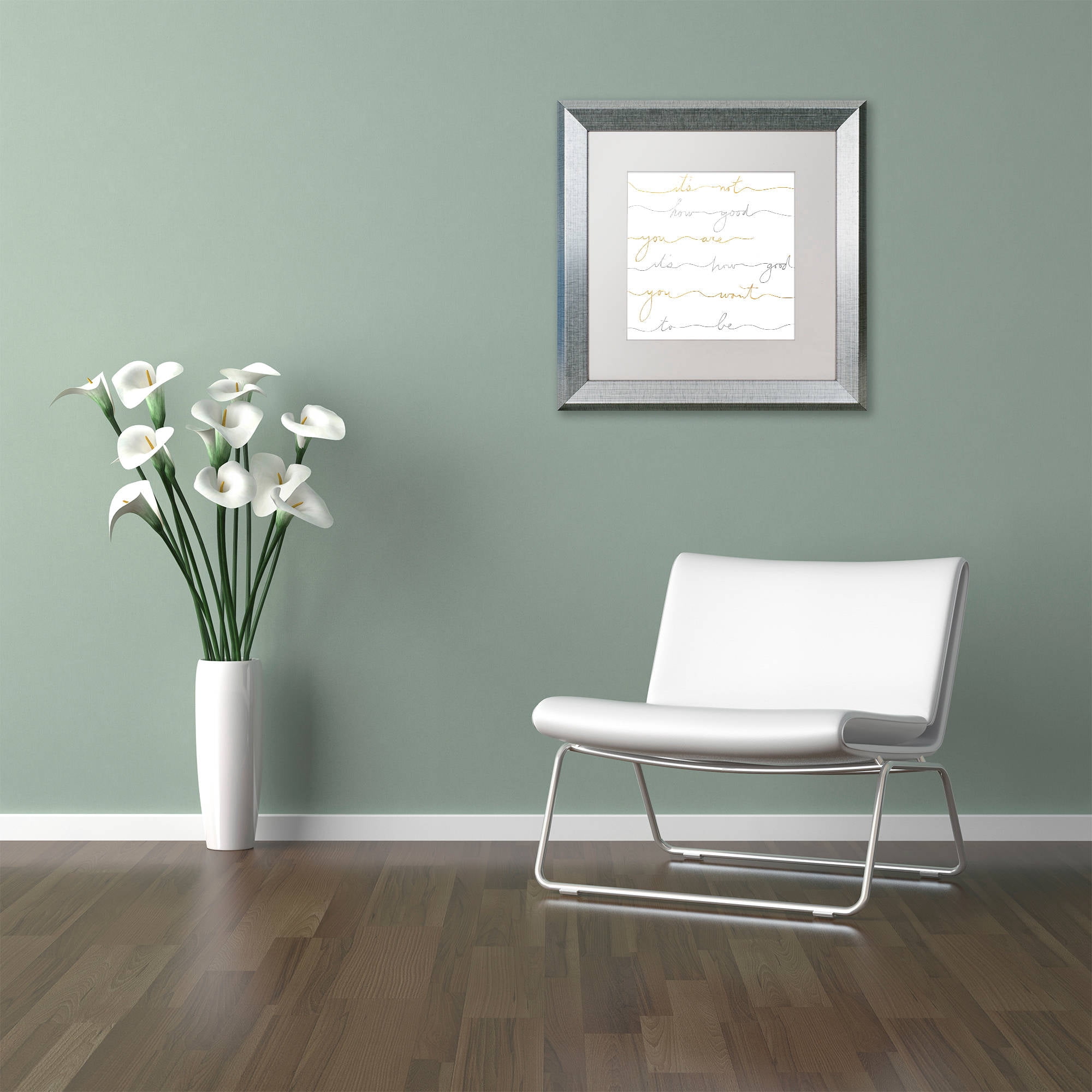 Trademark Fine Art "How Good Silver And Gold" Canvas Art by Lisa Powell Braun, White Matte, Silver Frame