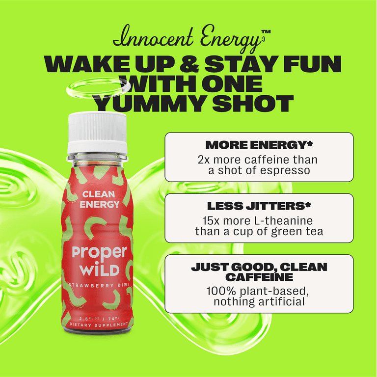 Proper Wild Organic Healthy Caffeine, Natural Clean Energy Shots