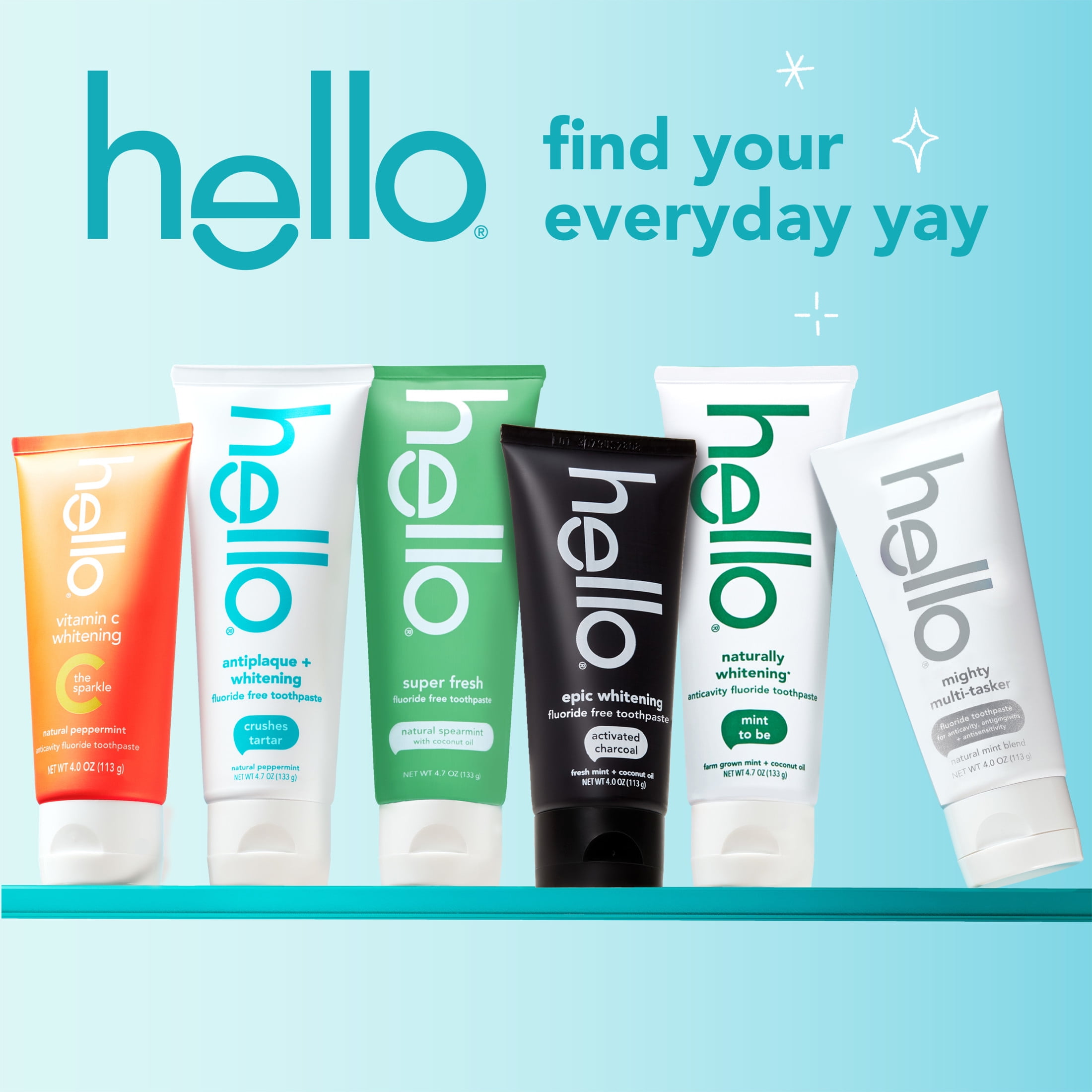 (3 pack) hello Epic Whitening Charcoal Fluoride Free Toothpaste, Fresh Mint, 4.0 Oz Tube