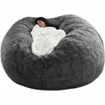 thumbnail image 1 of Funda de puf multifuncional para silla (sin relleno) gris oscuro 180*90cm, 1 of 6