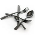 thumbnail image 3 of MegaChef Baily 20 Piece Flatware Utensil Set, Stainless Steel Silverware Metal Service for 4 in Black, 3 of 6