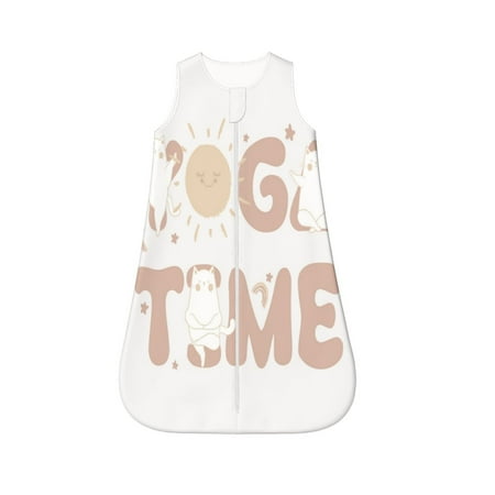 

Fotbe Cat Yoga Time Pattern Sleep Sack - Baby Wearable Blanket with Zipper Extra Soft Cotton Sleeveless Sleeping Bag for Infants-Medium