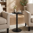 thumbnail image 4 of ManyFun Round Side Table, Wood Drink Table for Small Spaces, Round End Table for Living Room, Bedroom, Sofa Couch, Corners (Black,Plane -shaped), 4 of 9