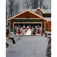 thumbnail image 4 of Garage Door Banner Cover 6 x 13 ft, Merry Christmas Snowman Xmas Tree Black Background Christmas Garage Door Decorations Holiday Christmas Backdrop Decor for Winter New Year Xmas Party, 4 of 6