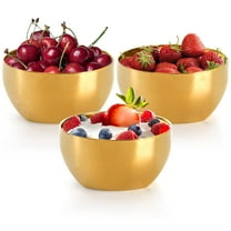 Cedilis 3 Pack Decorative Gold Bowl, 13.5oz Stainless Steel Bowl, Small Serving Bowls, Double-walled Insulated Snack Bowls for Rice, Dessert, Ice Cream, Candy, Pasta, Dishwasher Safe.