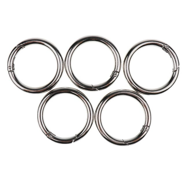 5 piezas Mosquetón Llavero Gancho de Resorte Anillos Abiertos Redondos para Llaves de Auto, Hogar, Arte y 44mm
