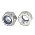 thumbnail image 1 of Tuercas de seguridad con inserción de nailon M6-1.0 50 piezas Tuercas de seguridad de acero inoxidable 304 (18-8) con inserto de nailon., 1 of 5
