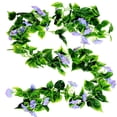 thumbnail image 4 of Cateissary 2 uds vid Artificial gloria de la mañana follaje colgante decoración del hogar planta de vid de simulación Plantas Artificiales azul, 4 of 6