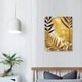 thumbnail image 4 of COMIO  Tropical Plant Canvas Wall Decor Gold Palm Leaf Picture Gold White and Gray Monstera Painting Artwork Modern Wall Art for Bathroom Bedroom Home Kitchen Ready to Hang, 4 of 5