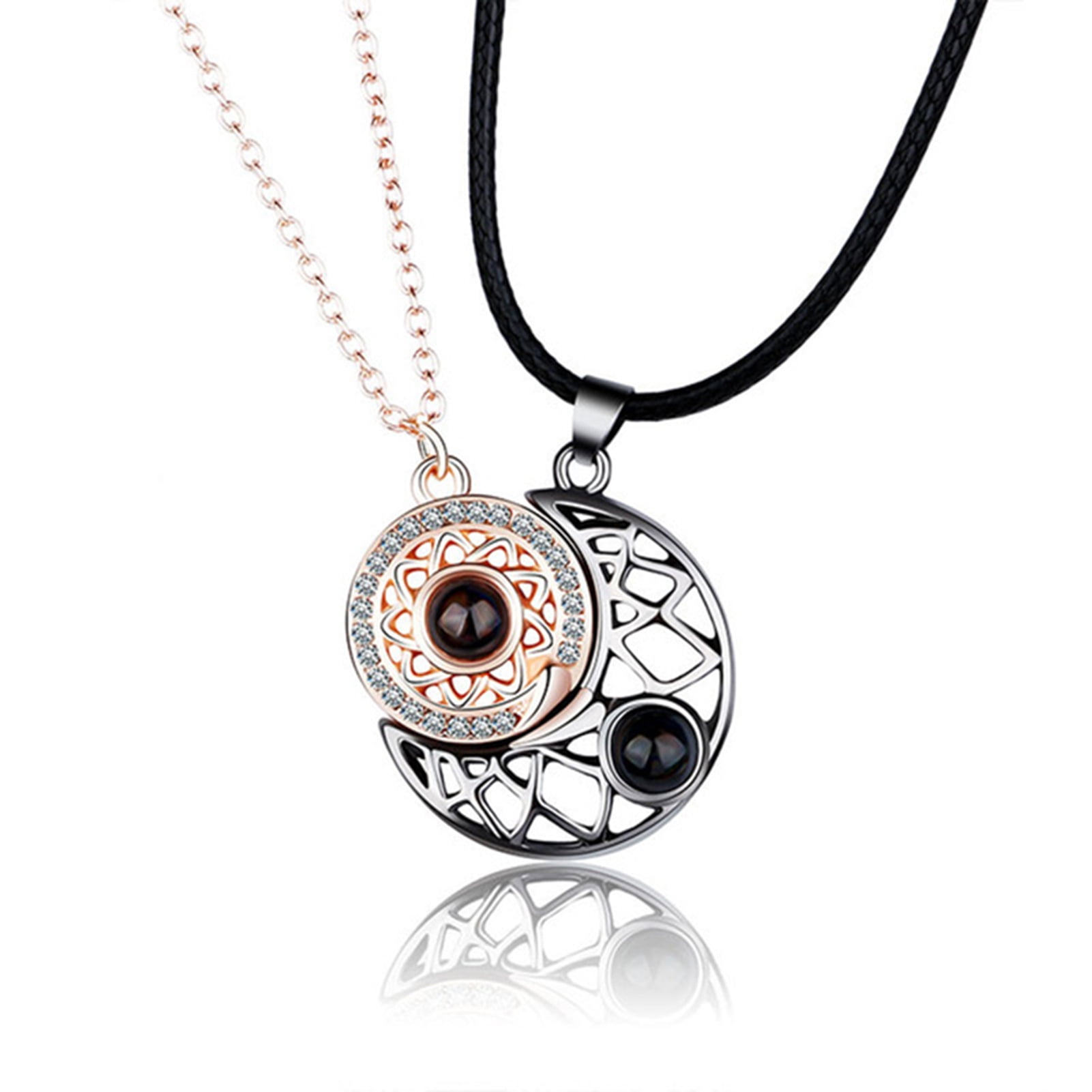 The Latest Sun Moon Star Couple Necklace Mutual Attraction