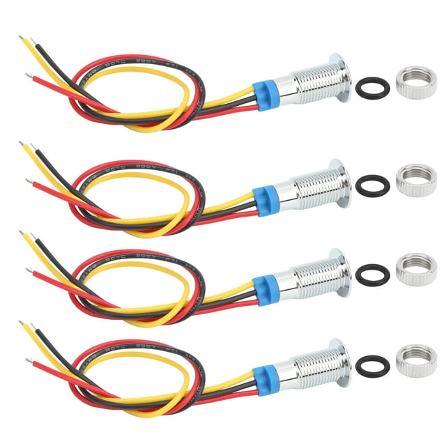 Loewten LED Rondes Pré-Câblées, 8mm LED Rondes Respectueuses de l'Environnement pour Interrupteurs de Contrôle d'Accès pour Modification de Voiture pour Outils de Machine CNC pour Modification d'Ordinateur