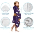 thumbnail image 7 of Cute Halloween Icons Pattern Hooded Bath Towel，50"x30" for Ages 3 To 12 Kids, Quick Dry Lightweight Soft Microfiber Hood Beach Towel Cover Up for Kids, 7 of 7