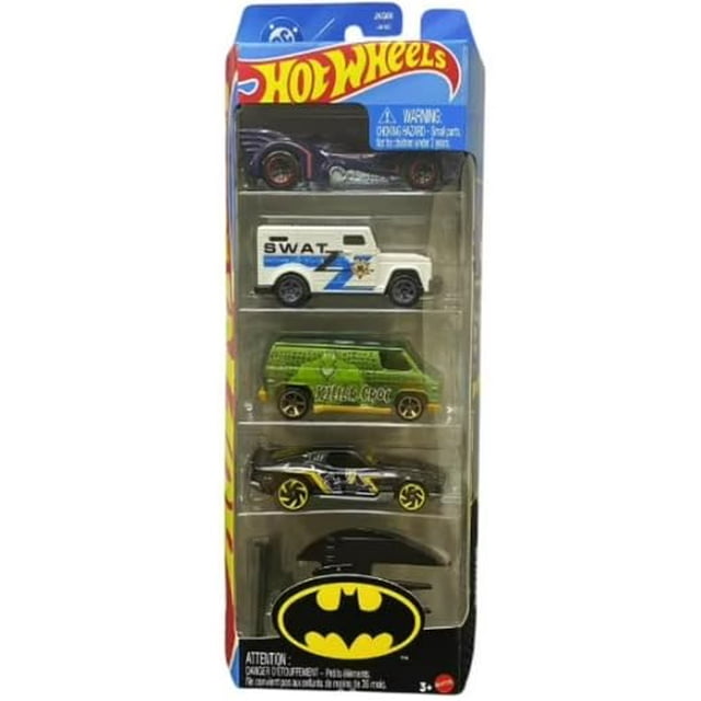 Toy Vehicles Hot Wheels Batman, paquete de 5 unidades, escala 1:64