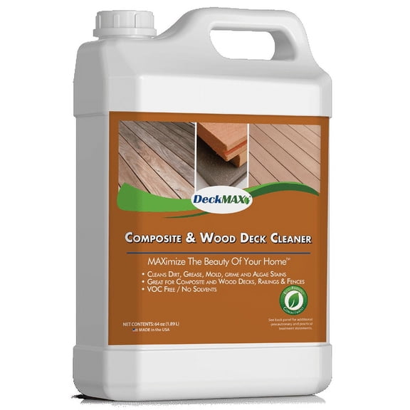 DeckMAX Composite & Wood Deck Cleaner, Concentrated Formula, Outdoor Use, Removes Dirt, Grease, Mold, Grime, and Algae Stains, 64 fl oz