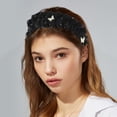 thumbnail image 2 of Unique Bargains 1 Pc Hairband Butterfly Rhinestone Hair Accessories for Women Black, 2 of 5