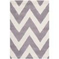 thumbnail image 2 of SAFAVIEH Cambridge Kaitlyn Zig Zag Stripes Wool Area Rug, Silver/Ivory, 2' x 3', 2 of 7